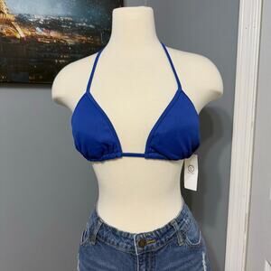 Womens Gilly Hicks Triangle Bikini Top, Blue, M